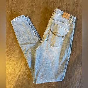 Abercrombie Super Skinny High Rise Distressed Jeans